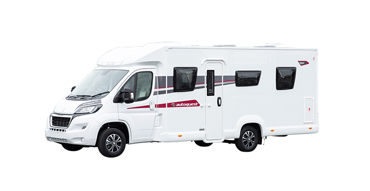 Elddis Autoquest 150 on a white background, shortlisted for best motorhome for families