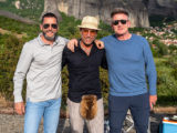 Fred Sirieix ,Gino D'Acampo and Gordon Ramsay in Meteora in central Greece.