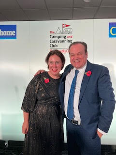 Sarah Wakely, Editior-in-Chief of Practical Caravan and Practical Motorhome, with Shaun Williamson