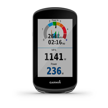 The Garmin Edge 1030+ on a white background