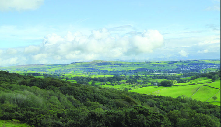 Sweeping views of lush countryside and fells around Staveley