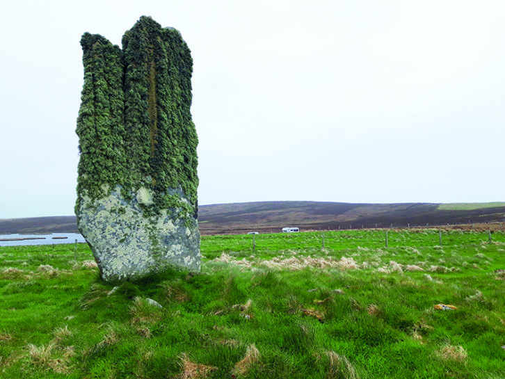 The Setter Stone is one of the tallest megaliths in Orkney