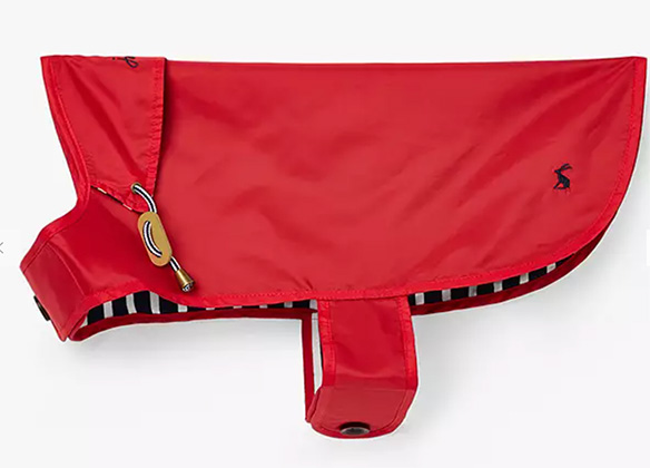 The Joules dog raincoat in red