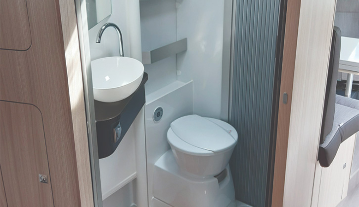 The washroom in the Adria Compact SC Supreme