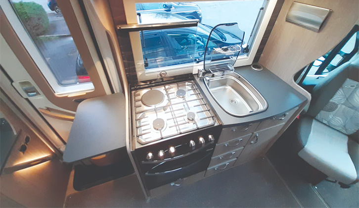 The kitchen in the Auto-Sleeper Broadway EL