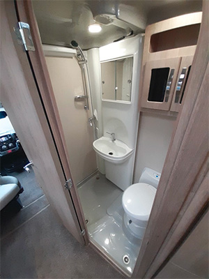 The washroom of the Auto-Sleeper Broadway EL