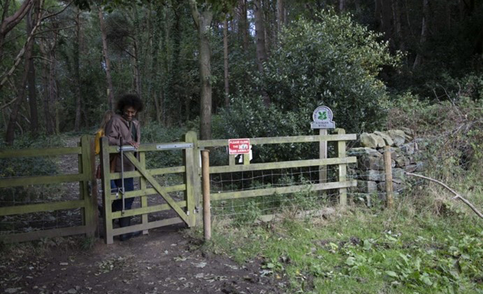 A gate leading to Hayburn Wyke