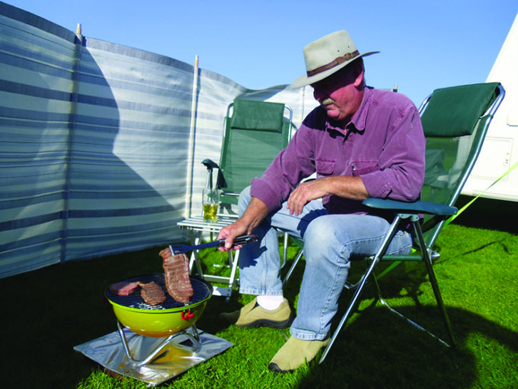 Rod occupies the hotseat with his Bodum barbecue