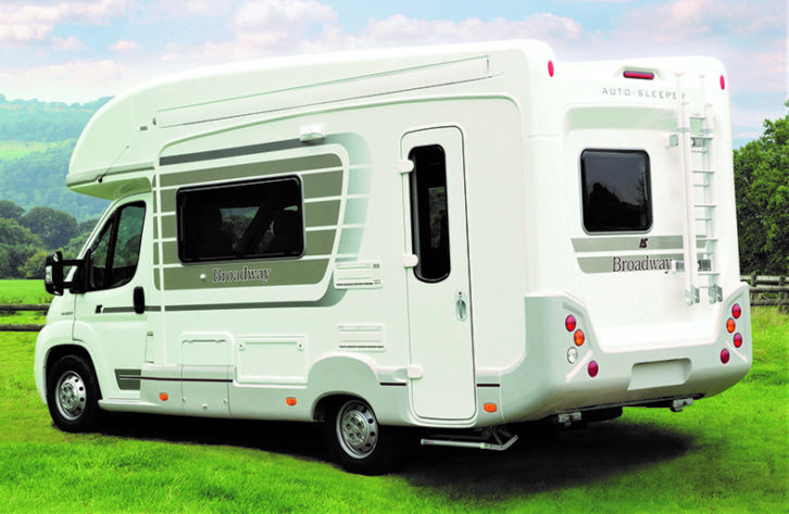 Broadway range was launched for the 2008 season, pictured here is a 2009 Broadway EK. Note the longitudinal upstairs along the roof edges - the nearside one contains a recessed awning