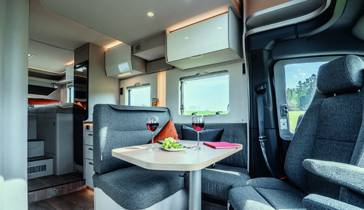 Hymer T-Class S 585 has an Shaped dinette seat with travel seats as a cost option