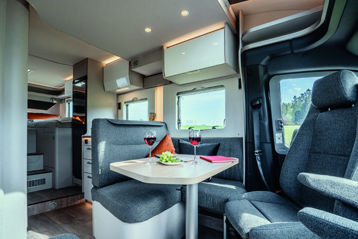 Hymer T-Class S 585 has an Shaped dinette seat with travel seats as a cost option