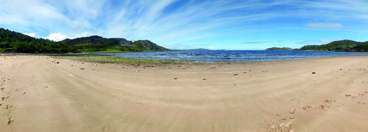 The deserted pink sands of Gruinard Bay