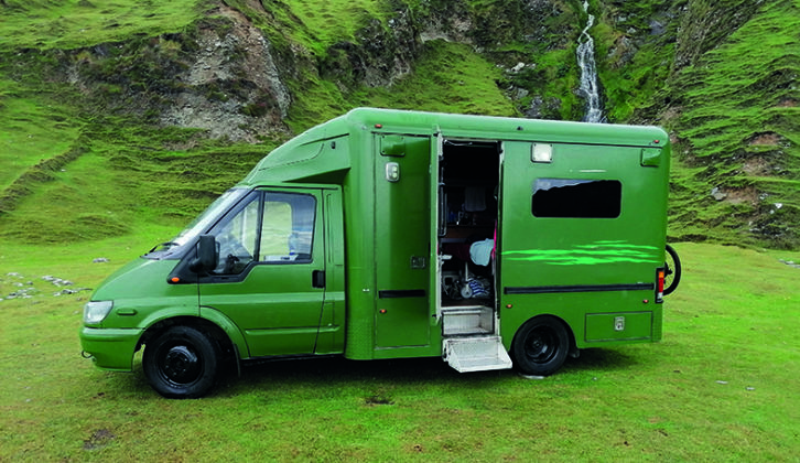 Ready for a new life out on tour, the completely refitted vehicle now has a smart exterior in racing green