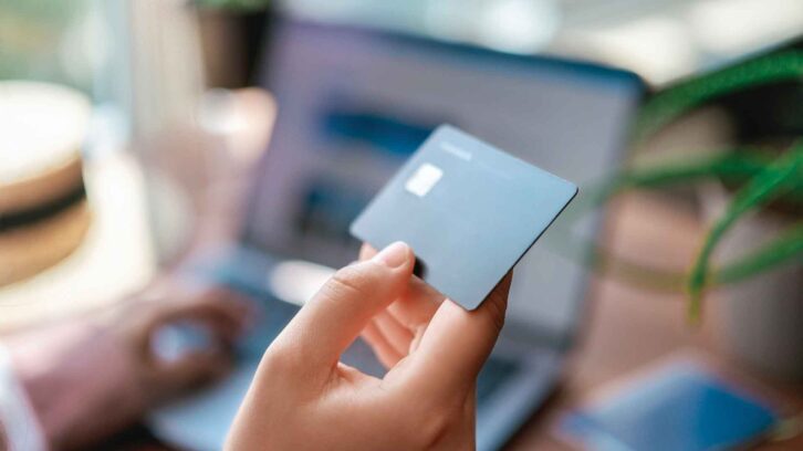 Handing over a credit card