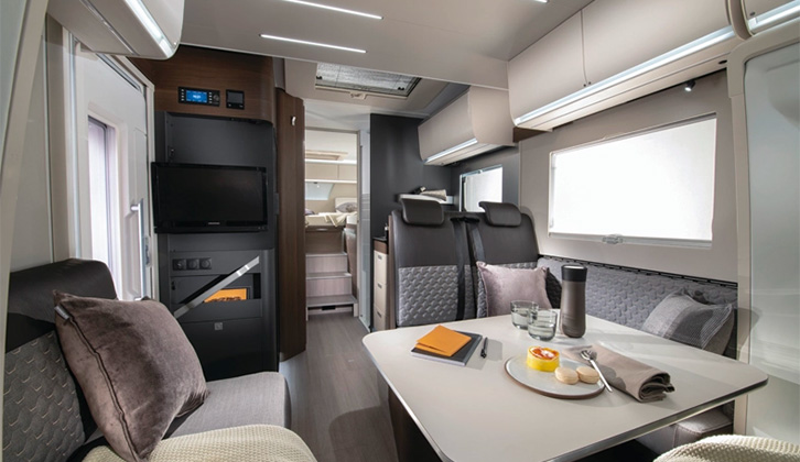 The front lounge of the Adria Matrix Supreme 670 SL