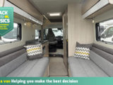 The interior of a motorhome lounge