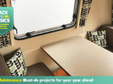 The finished fabric revamp of the motorhome's interiors
