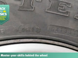 A close up of a tyre