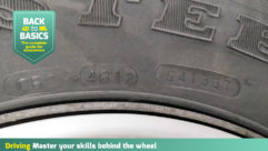 A close up of a tyre