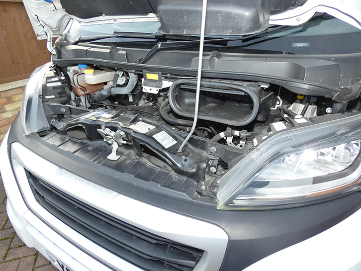 Motorhome weight plates are usually found under the bonnet, attached to the top of the front crossmember