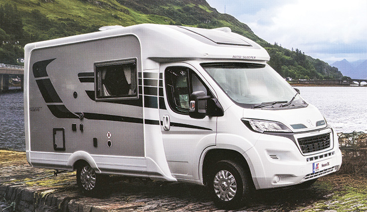 The Auto-Sleeper Nuevo parked by the coast