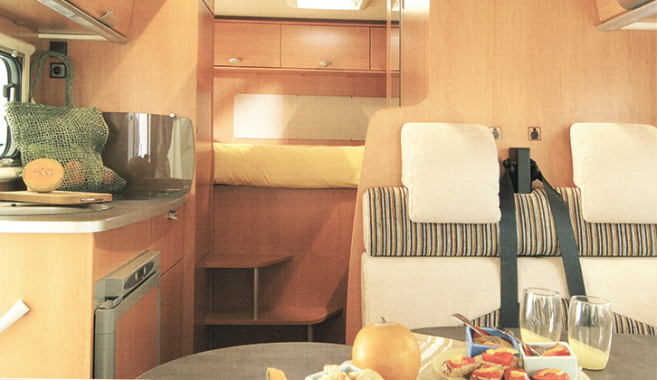 The lounge and kitchen of the Itineo A-class range
