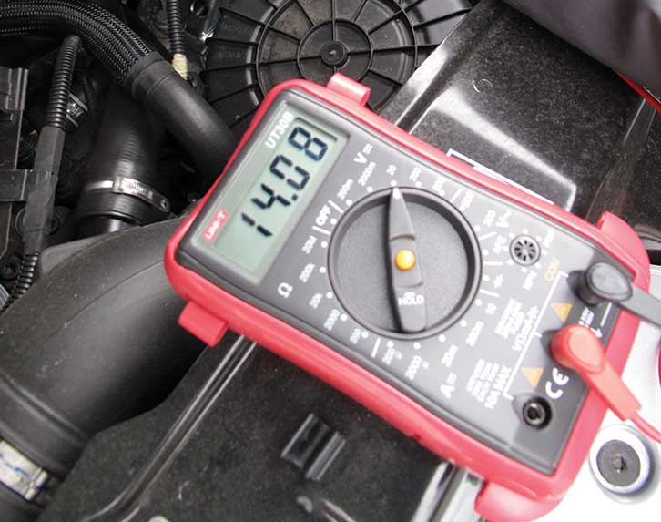 Multimeter in use