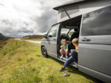 The kids enjoy spending time in the completed 'van