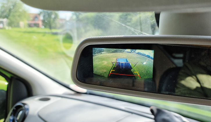 A camera helping with reversing a trailer