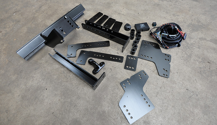 The individual parts of a towbar