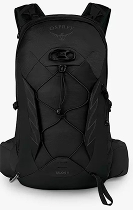 The Osprey Talon 11 Hiking Backpack in Stealth Black