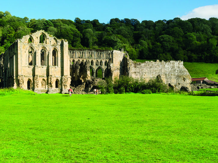 Splendid Rievaulx Abbey, near the town of Helmsley, is imposing even in its ruined state