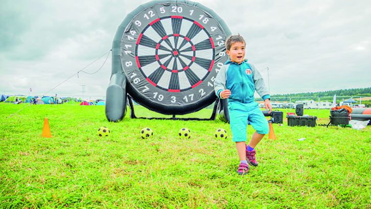 Harrison discovered plenty of exciting activities to enjoy, including Kick Darts