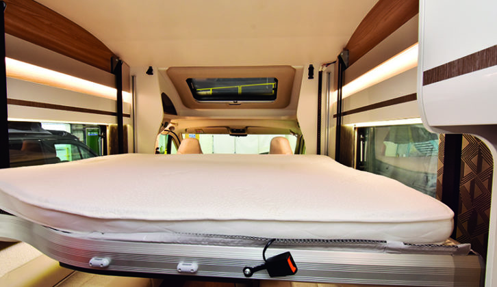Drop down bed is larger and comes with Swift's exclusive Duvalay mattress
