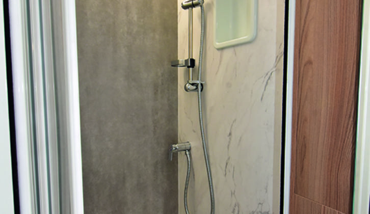 The shower cubicle is a good size and is fitted with a large roof vent