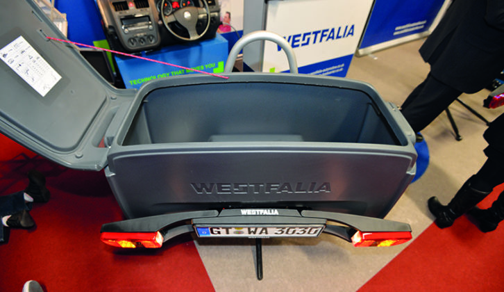 All manner of storage boxes can be added to your towbar - such as this Westfalia one - as long as the payload allows