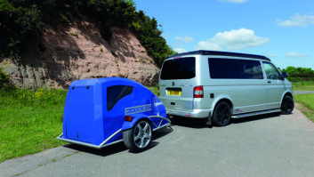 Trailers come in all sorts of clever designs - this compact MEV Exopod can sleep two adults or store bicycles