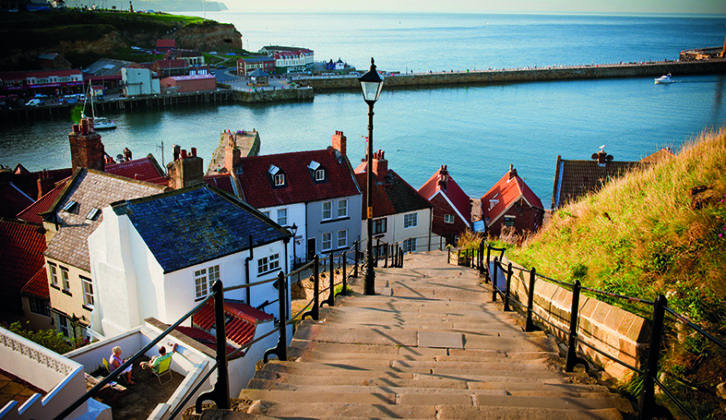 It's a steep climb from the promenade into Whitby, with spectacular views along the way