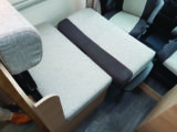 Child-size bed can be made up from the lounge table and seat cushions