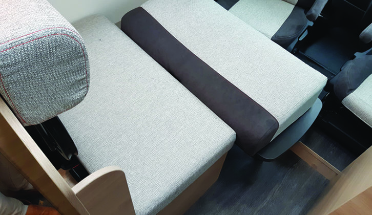 Child-size bed can be made up from the lounge table and seat cushions