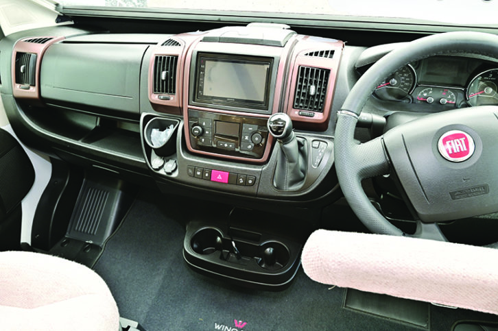 Fiat Ducato cab with air-con and cruise control, among other extras