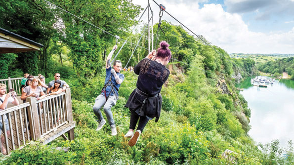 You can try your hand at go-karting, ziplining and wild swimming