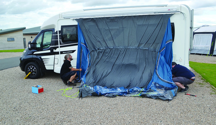 Some awnings fix to a 'van's existing roll-out unit