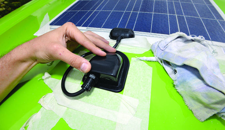 A waterproof connection box is essential for fitting any solar panel that has wiring through a roof panel