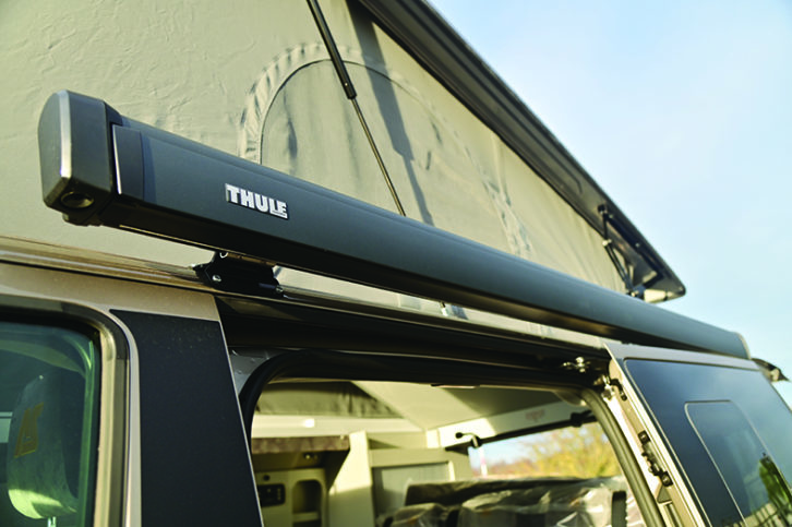 Thule pull-out awning is fitted with an integrated awning light