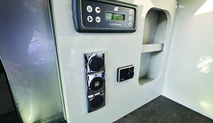 Mains sockets and USBs are well placed adjacent to the kitchen