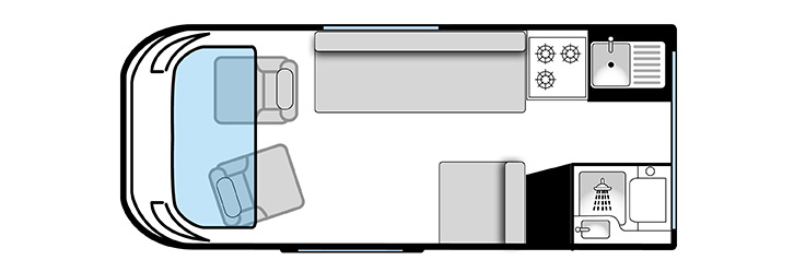A side settee campervan layout