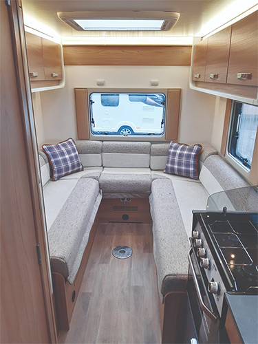 The rear lounge in the Swift Select Compact C500