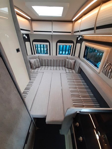 The rear double bed in the WildAx Europa