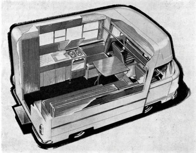 Cutaway interior drawing of a Commer-based example from 1964